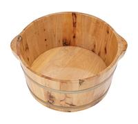 Steeviuzj Baignoire de pieds en bois avec poignée, baignoire de pieds avec conservation de la chaleur pour bains de pieds, bains de mains, linge, seau à pieds en bois pour familles, bains de pieds