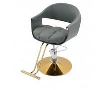 Steeviuzj Chaise de coiffeur hydraulique pivotante à 360° (bleu + doré) | Fauteuil de coiffeur réglable en hauteur de 10 cm - Charge maximale : 200 kg