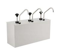 Steeviuzj Distributeur de sauce 3 x 4 l en acier inoxydable 304 - Distributeur de ketchup et de mayonnaise - Équipement de buffet pour sauce soja, moutarde, ketchup, 54,4 x 18,6 x 25,5 cm