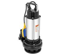 Steeviuzj Pompe à eaux usées 1500 W, 36000 l/h, pompe à eaux usées avec flotteur, pompe submersible pour piscine, cave, fosse de septique pour pomper l'eau sale