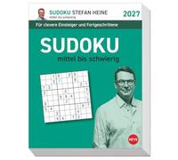 Stefan Heine Sudoku mittel bis schwierig Tagesabreißkalender 2027: Knifflige Rätsel für Geübte mit Lösung. Tischkalender mit Denksport für jeden Tag. Anspruchsvolle Sudoku von mittel bis schwer