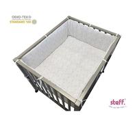 Stefano fashion - lot de 2 - Tour de parc 340x30 cm + Tapis de parc 95x75 cm - lapins imprimés - OEKO-tex standard 100