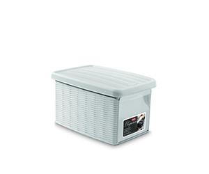 Stefanplast 2075890 Elegance Boîte de Rangement avec Porte Avant Blanc Plastique 19 x 29 x 16 cm