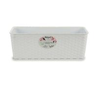 Stefanplast 2076018 Natural Jardinière avec Système d'Auto-Arrosage Blanc 40 x 16 x 13 cm