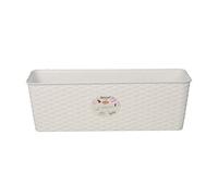 Stefanplast 2076025 Natural Jardinière avec Système d'Auto-Arrosage Blanc 50 x 18 x 16 cm