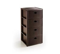 Stefanplast Commode Élégance 3860529 – Rotin marron – 4 tiroirs