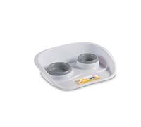 STEFANPLAST Bac à aliments et à eau 0,25+0,30l gris, 97771