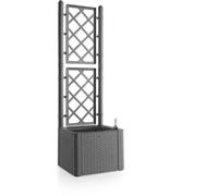 Stefanplast – Bac à fleurs Deluxe carré avec treillis 43x43xh142 cm Stone gris