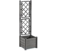 STEFANPLAST - Bac a fleur Italia - carre avec treillis stone gris