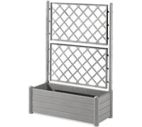 STEFANPLAST - Bac a fleur Italia - rectangulaire avec treillis stone gris