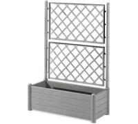 Stefanplast – Bac à fleurs Floraison Italia rectangulaire 100 cm avec espalier pierre grise