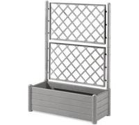 Stefanplast – Bac à fleurs Floraison Italia rectangulaire 100 cm avec espalier pierre grise