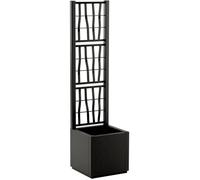 Stefanplast Jardinière ETHICA Graphite carrée avec treillis 38 L 36 x 36 x h140 cm