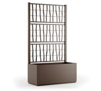 Bac a fleur Ethica rectangulaire 80 cm avec treillis taupe