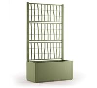 STEFANPLAST Bac à fleur/Jardinière ETHICA rectangulaire 80 cm avec treillis - 80x36xh 140 cm - Vert