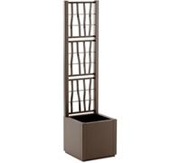 Stefanplast Jardinière ETHICA - Taupe - Carré avec treillis - 38 L - 36x36xH140 cm