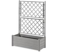 Stefanplast - Bac A Fleur Italia - Rectangulaire Avec Treillis Stone Gris Gris