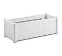 Stefanplast Bac à fleurs rectangulaire ITALIA – Finition effet bois 100×43×H35 cm 80 L Blanc