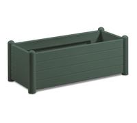 Bac a fleurs rectangulaire - Finition en bois - 100x43xH35cm - 80L - Vert foncé