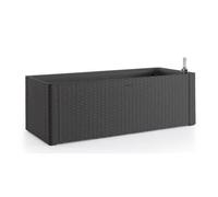 STEFANPLAST Bac à fleurs/Jardinière rectangulaire NATURAL DELUX - 100x43xH33cm - 90 + 6,5L dans la réserve - Anthracite