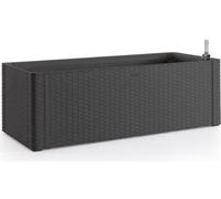 STEFANPLAST Bac a fleurs rectangulaire Natural Delux - 100x43xH33cm - 90 + 6,5L dans la réserve - Anthracite