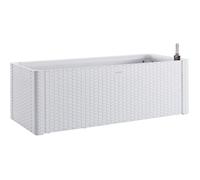 Stefanplast Bac A Fleurs Rectangulaire Natural Delux - 100x43xh33cm - 90 + 6.5l Dans La Réserve - Blanc Blanc