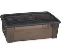 Stefanplast boîte avec couvercle Elegance gris plastique (19,5 x 11,5 x 33 cm)