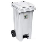 Stefanplast boîte avec pédale, Blanc, 120 litres,