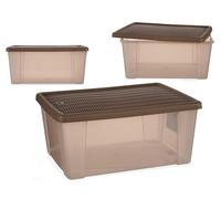 Stefanplast Boîte de Rangement 15L Elegance Beige 29 x 17 x 39 cm Plastique (Set de 6)