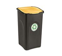 Stefanplast Ecogreen Poubelle avec Couvercle Jaune 50 L Noir 37 x 37 x 56 cm