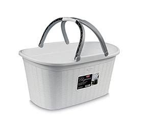 Stefanplast Elegance 3863300 Panier, Plastique, Blanc, 38 x 58 x 28 cm