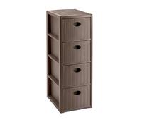 Stefanplast Elegance Commode à 4 tiroirs en polypropylène Taupe 40 x 30 x H 80 cm
