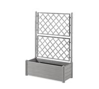 Stefanplast – Bac à fleurs Floraison Italia rectangulaire 100 cm avec espalier pierre grise