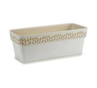 Stefanplast Balconnière Cloe 50 cm Blanc/Travertin avec réserve d'eau