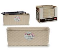 Stefanplast Jardinera Naturelle avec Réserve d'Eau 40 cm Beige Plastique (Set de 12)