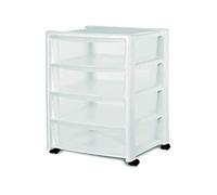 Stefanplast "Libera 4 tiroirs Haute Meuble de Rangement, Blanc, 40 x 40 x 80 cm