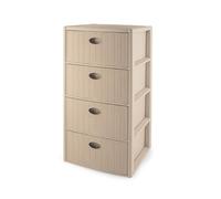 Stefanplast Meuble commode Elegance 4 tiroirs en cachemire 40 x 40 x 80 cm