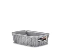 Stefanplast Panier Élégance Rattan Polypropylène 25X19X6H Cm, Gris