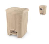 Stefanplast Pattumiera Elegance en Rattan, Lt 20 cm 31x27x38 h, Cipria