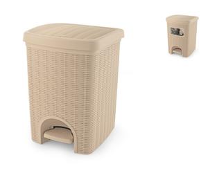Stefanplast Pattumiera Elegance en Rattan, Lt 20 cm 31x27x38 h, Cipria