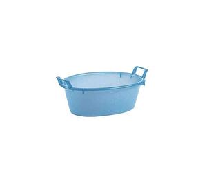 Stefanplast Polyéthylène Ovale Lavabo, Neutre/Bleu pâle, 75 Litre