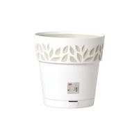 STEFANPLAST Pot de fleurs Cloe - 30 x H29 cm - Blanc et taupe travertin