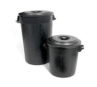 Stefanplast Poubelle avec Couvercle en Plastique Noire 50 l Noir