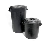 Stefanplast - Poubelle Noir en polyéthylène, avec Couvercle, de 100 L
