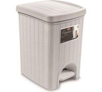 Stefanplast poubelle petite 20 lt. avec pédale bureau cuisine salle de bain poubelle antidérapante blanc 31 × 27,5 × 39h cm
