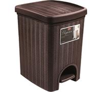 Stefanplast poubelle petite 20 lt. avec pédale pour bureau cuisine salle de bain Moka poubelle antidérapante 31 × 27,5 × 39 h cm