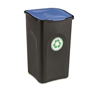Stefanplast Poubelle tri sélectif Bleu/Noir 50 litres
