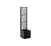 Stefanplast Jardinière ETHICA Graphite carrée avec treillis 38 L 36 x 36 x h140 cm