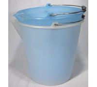 Stefanplast Seau Industriel en polyéthylène avec Bec verseur - Neutre/Bleu pâle - 12 litres