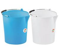 Stefanplast Seau Industriel en polyéthylène avec Bec verseur - Neutre/Bleu pâle - 17 litres